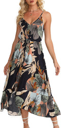 Women's Polka Dot Boho Sundress V Neck Midi - Lightweight Viscose