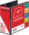 6 Inch 3 Ring Binder with Locking Angle D Rings - Extra Large Capacity