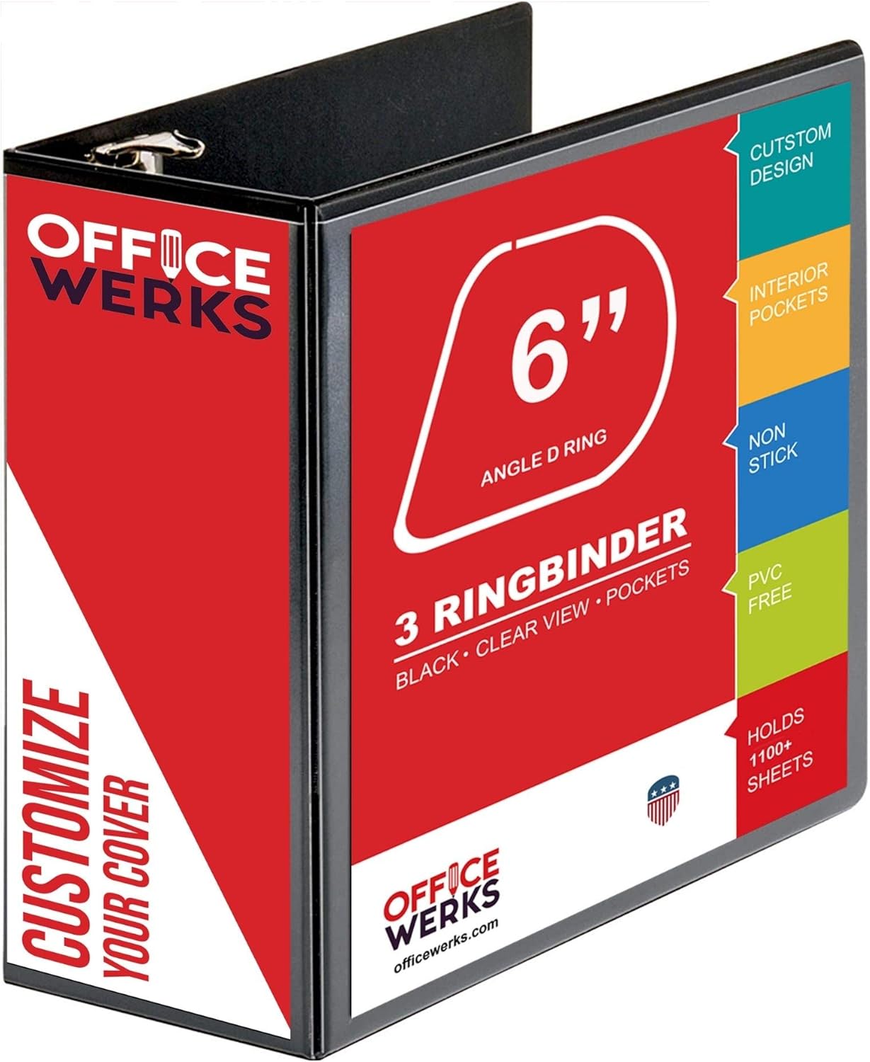 6 Inch Heavy Duty Storage Binder with Locking D Rings for Documents
