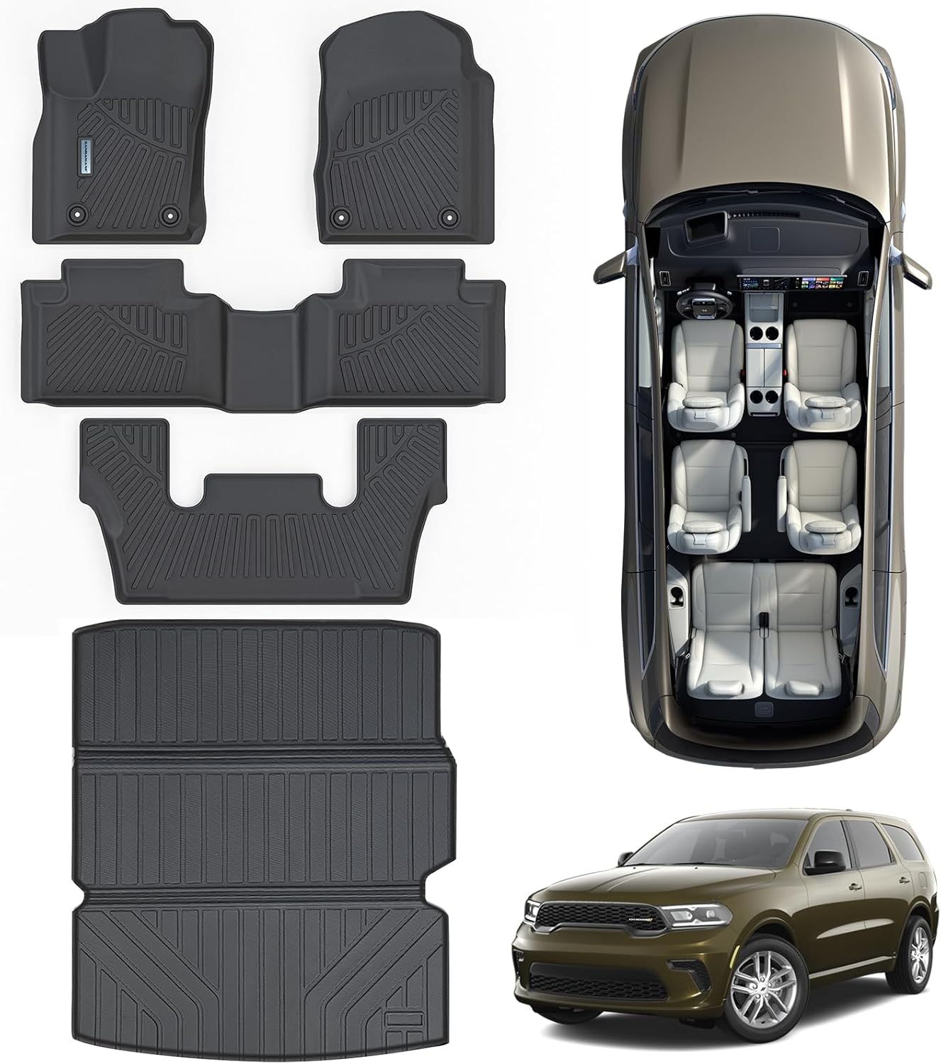 Custom Fit Floor Mats for 2016-2024 Dodge Durango - TPE Protection