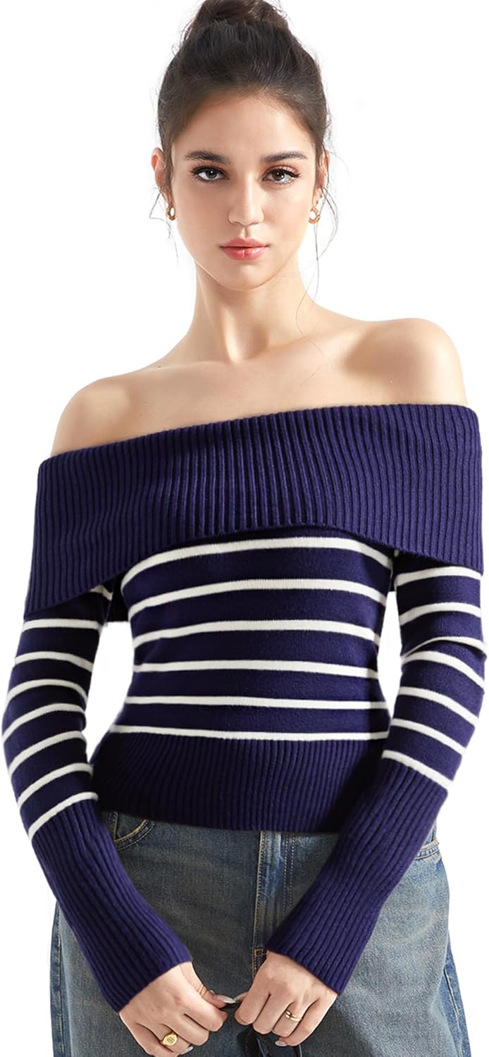SUUKSESS Women Off Shoulder Sweaters for Trendy Fall Style