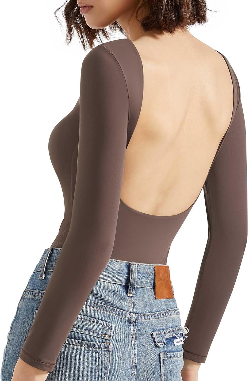 SUUKSESS Women Backless Y2k Long Sleeve Bodysuit for Style