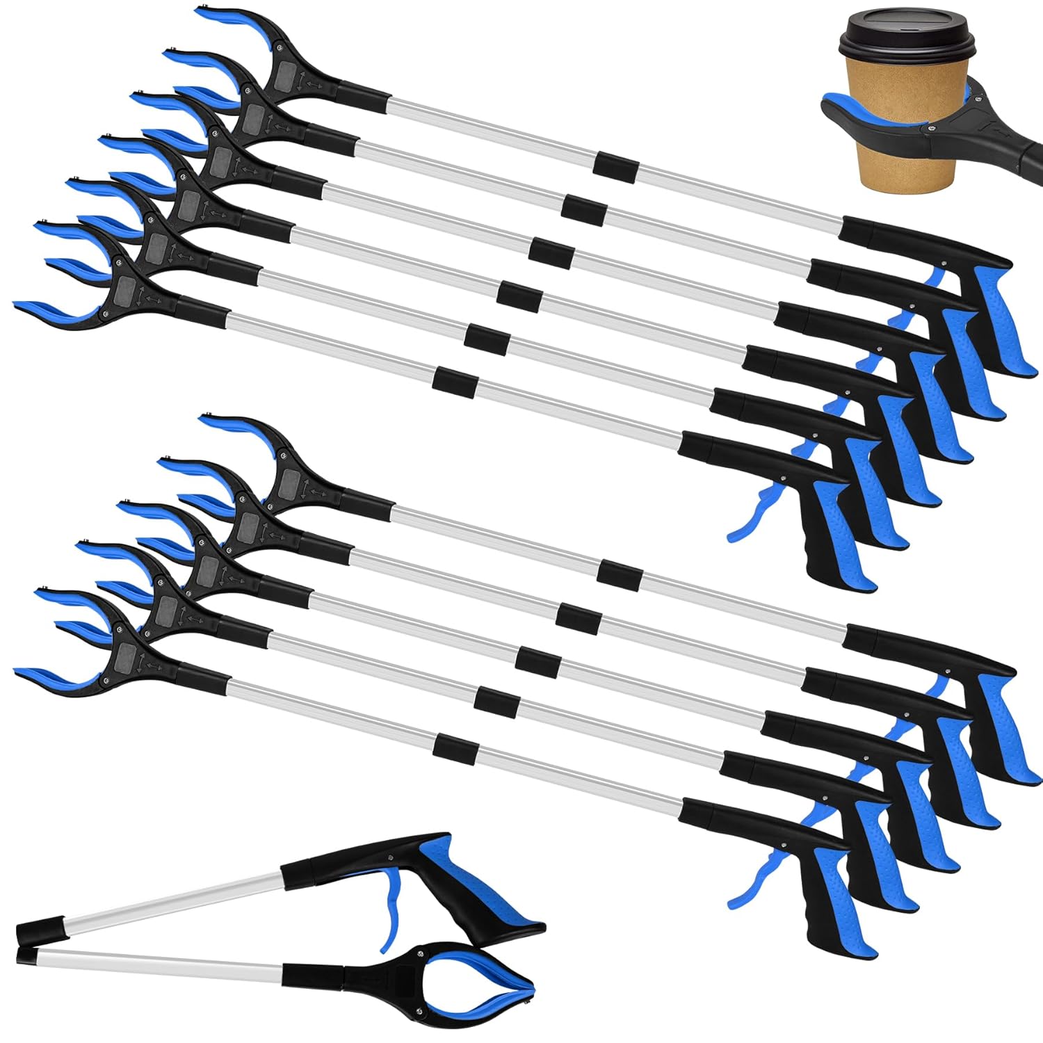 12 Pack 32 Inch Heavy Duty Trash Grabber for Elderly Assist