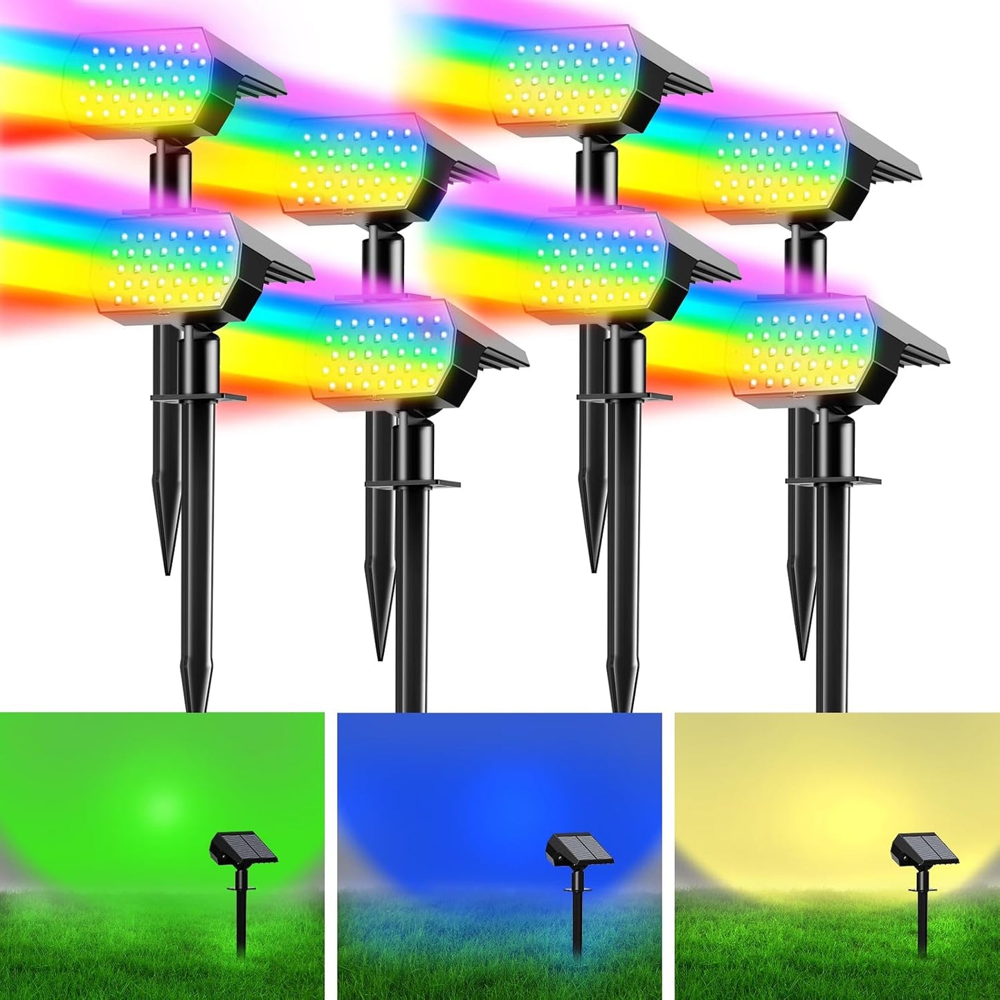 Solar Spot Lights Outdoor - 2-in-1 Landscape Security Lights