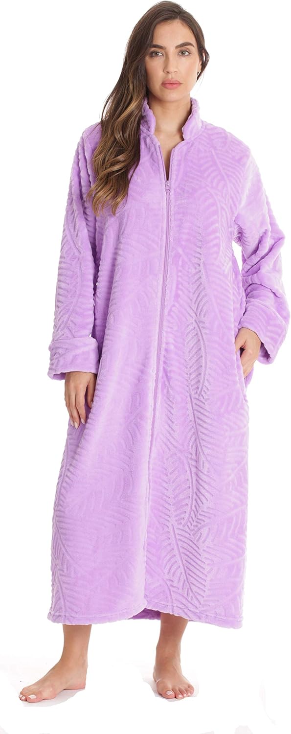 Just Love Plush Zipper Lounger Robe for Ultimate Comfort