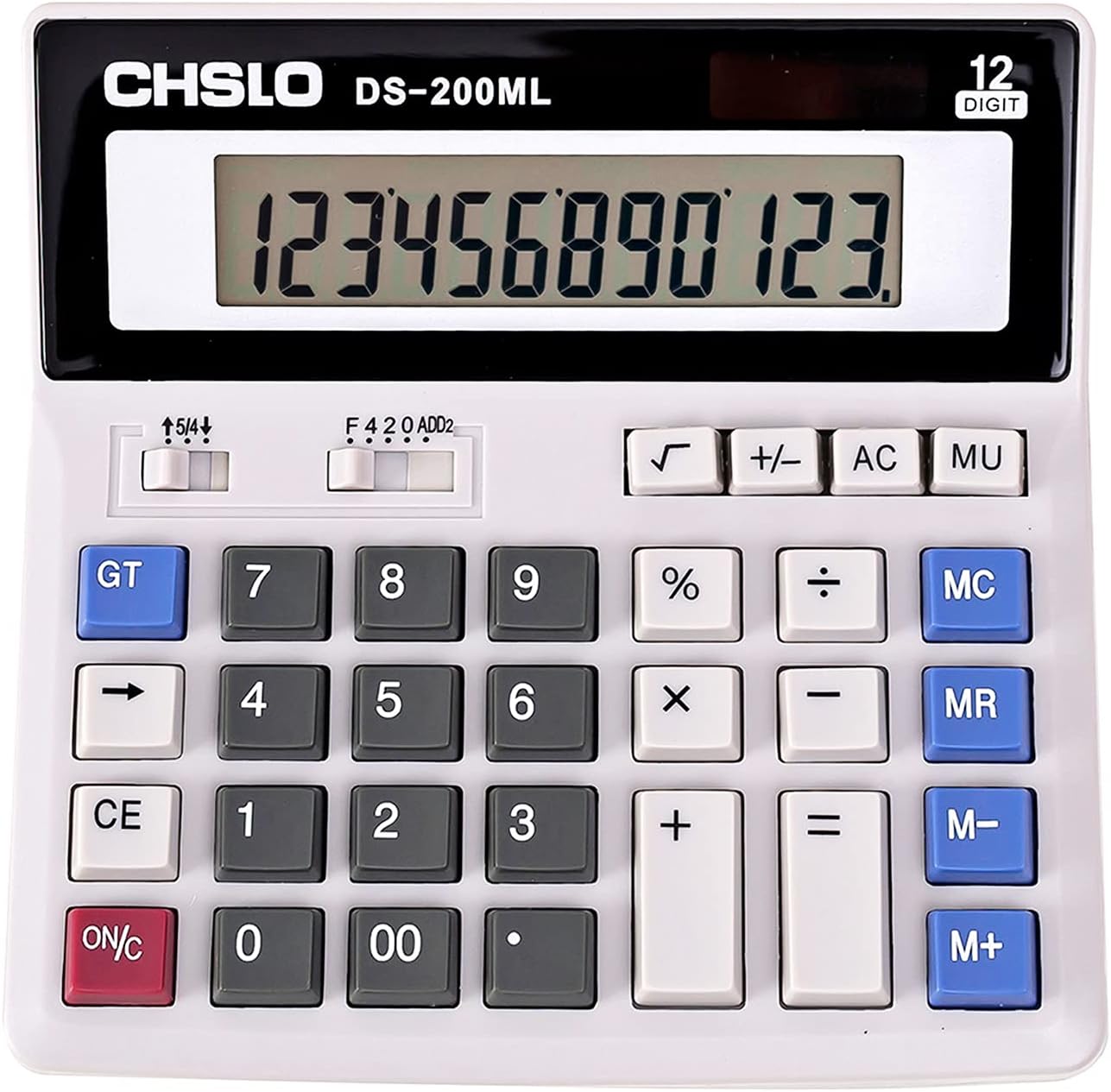 JAWOO Desktop Calculator: 12 Digit Large Display, Easy Accounting, Solar/Battery Power