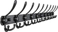 38in Black Heavy Duty Coat Rack Wall Mount - 10 Tri Hooks