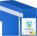 3 Ring Binder 0.5 in Round for Letter Size Paper - 36 Pack Blue
