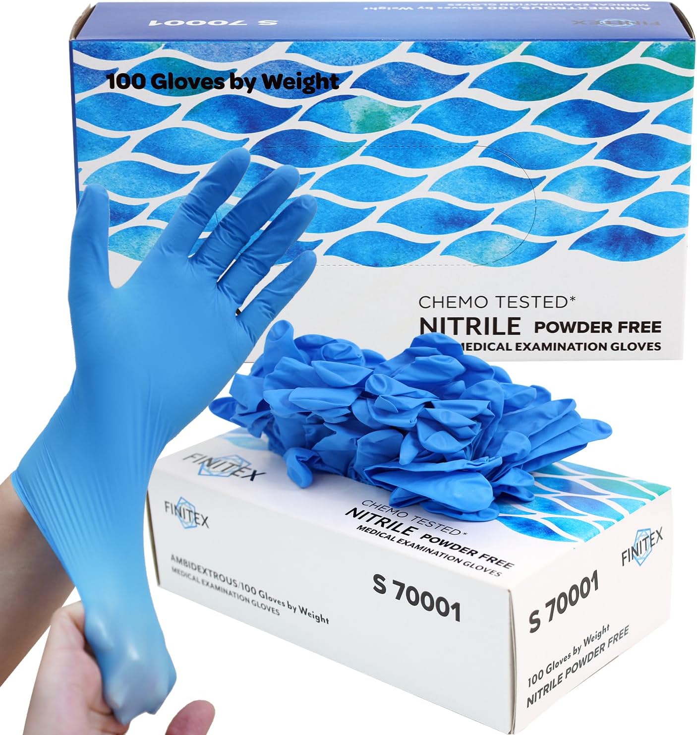 Finitex 4 mil Nitrile Exam Gloves, Latex-Free 100pcs