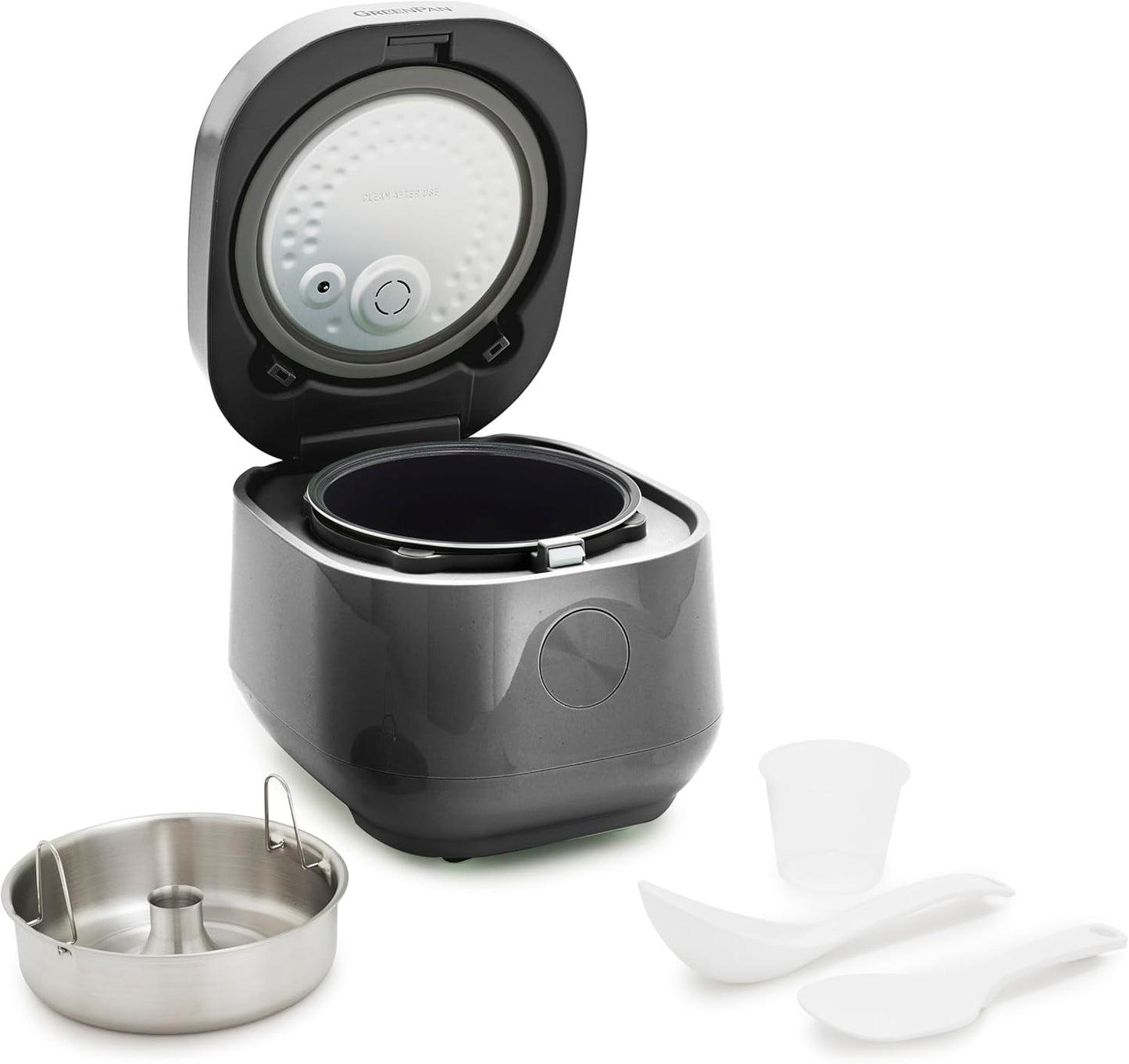 GreenPan Rice Cooker with Fuzzy Logic and Low-Carb Cooking Mode