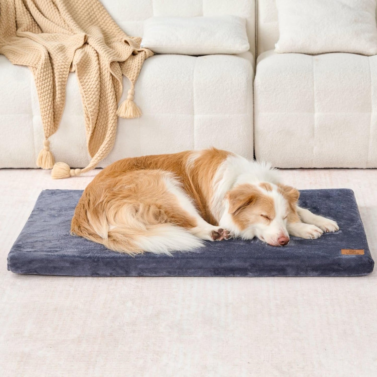 Dog Crate Pad with Waterproof Lining for Large Dogs Comfort