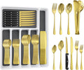 65PCS Silverware Set for 8 with Steak Knives - Complete Flatware Set