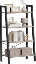 VASAGLE Ladder Shelf 4-Tier Bookshelf - Space-Saving Storage Solution