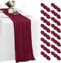 Burgundy Cheesecloth Table Runners 16 Pack 20x120 in - Rustic Wedding