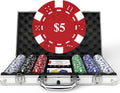 Poker Set with Denominations 300-pcs - Weighted Casino Chips for Home