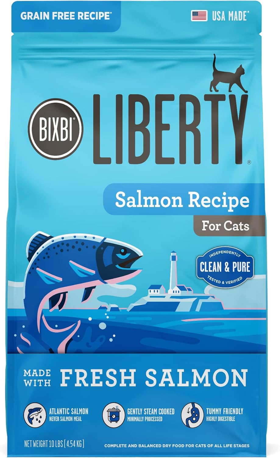 BIXBI Liberty Dry Food Salmon Recipe for Cats, 10lb - Grain-Free