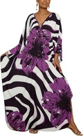 Bsubseach Women's Kaftan Dress with Floral Design for Swim Season