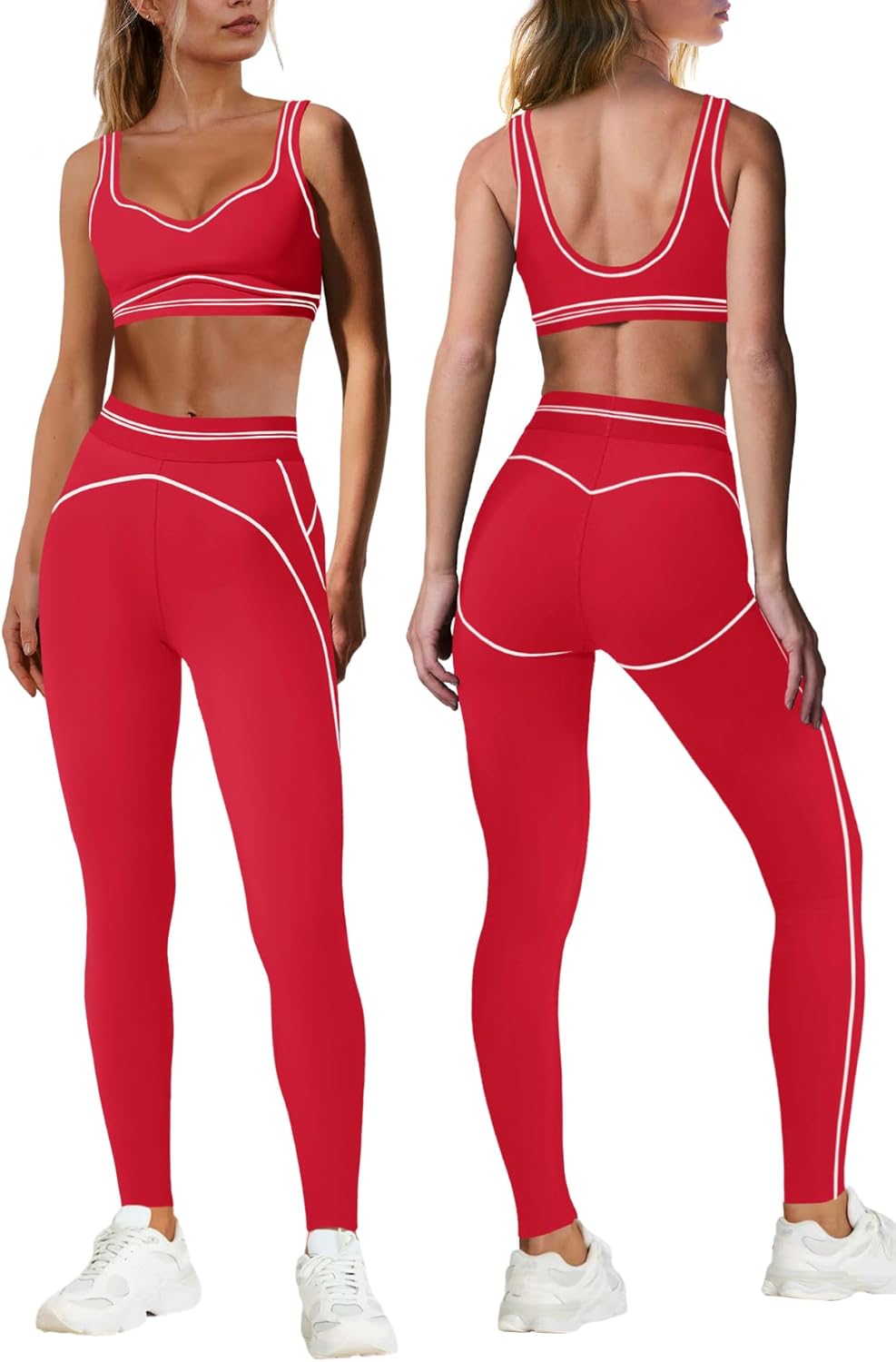 Nirovien Womens 2 Piece Workout Sets for Yoga and Gym Use