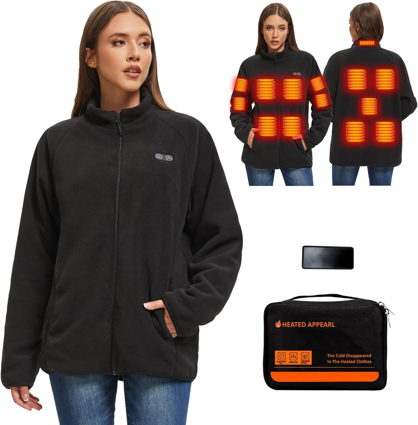 GOZTI Heated Jacket for Women Men with Battery Pack and Fleece