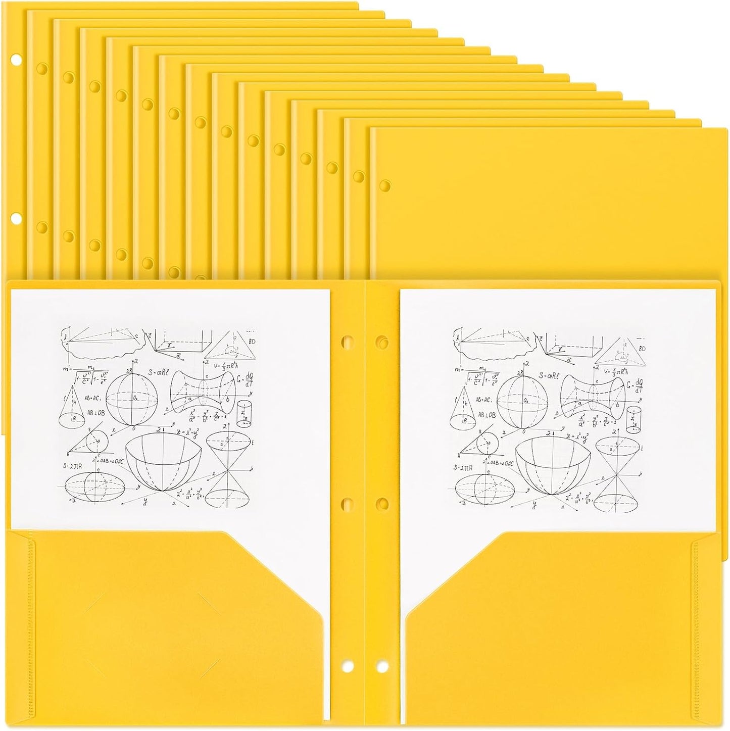 Yeaqee 50 Pcs Plastic Folders with Pockets for Organizing