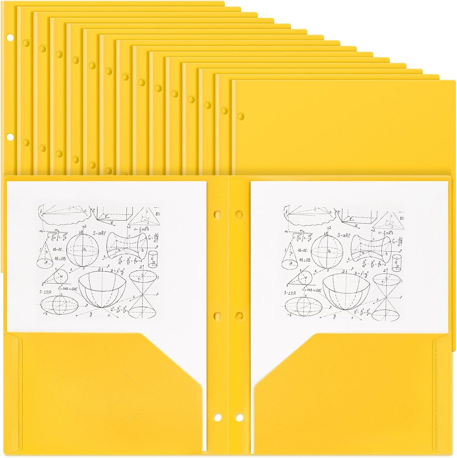 Yeaqee 50 Pcs Plastic Folders with Pockets for Organizing