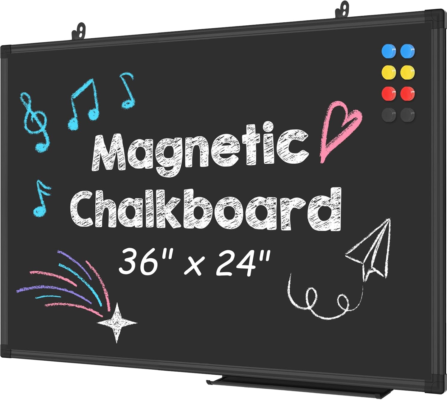 Lockways Magnetic Chalkboard 36 x 24 Inches for Home and Office