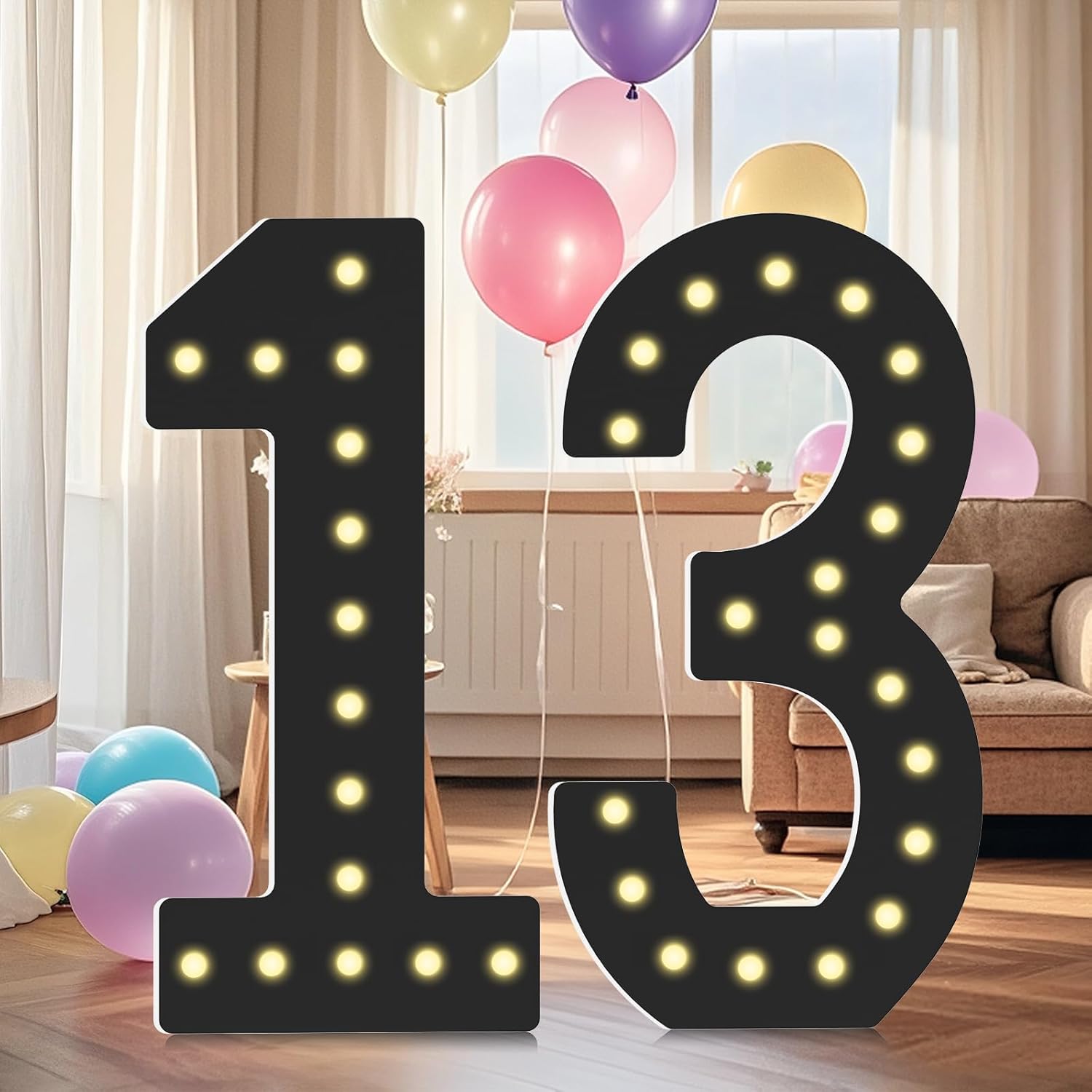 4FT Light Up Numbers for 13th Birthday Party Decorations