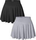 OQQ Women 2 Piece Skirts 2 in 1 Flowy Versatile Mini Skirts - Stretchy