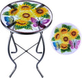 MUMTOP Outdoor Side Table 14in Sunflower Mosaic - Versatile Patio