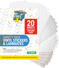 Printable Vinyl Sticker Paper Variety Pack - 20 Sheets for Inkjet