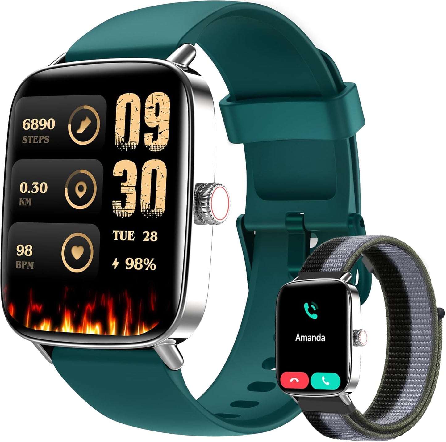 Smart Watch for Women Men with 1.85in HD Screen and Fitness Tracker
