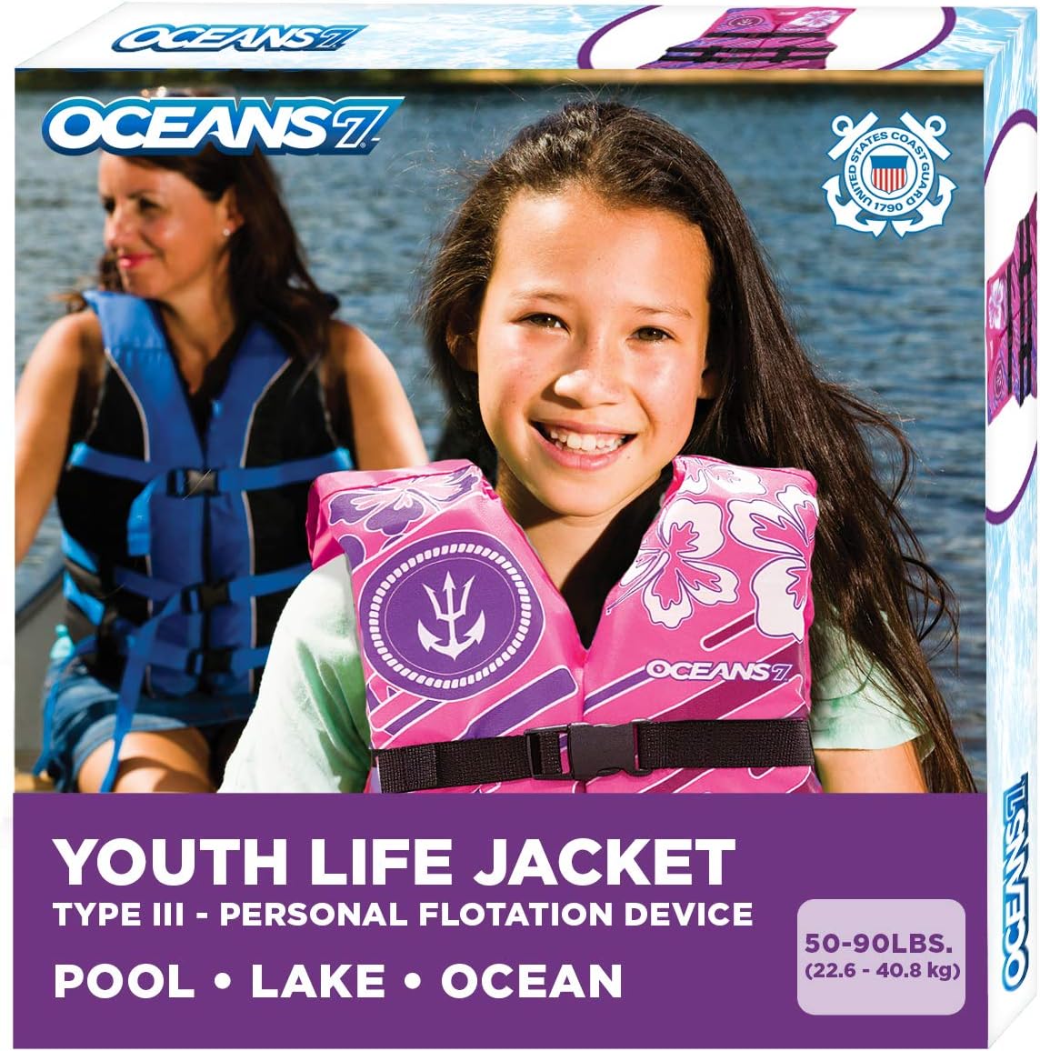Oceans 7 US Coast Guard Approved Life Jacket for Kids & Youth