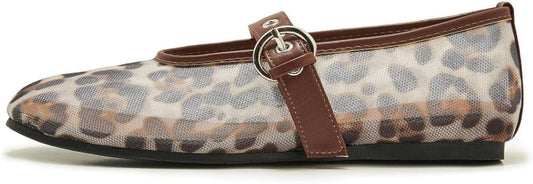 Mesh Ballet Flats for Women with Adjustable Buckle Strap Comfort