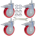 5 Inch Heavy Duty Stem Casters 360 Degree Swivel - Double Lock Pack