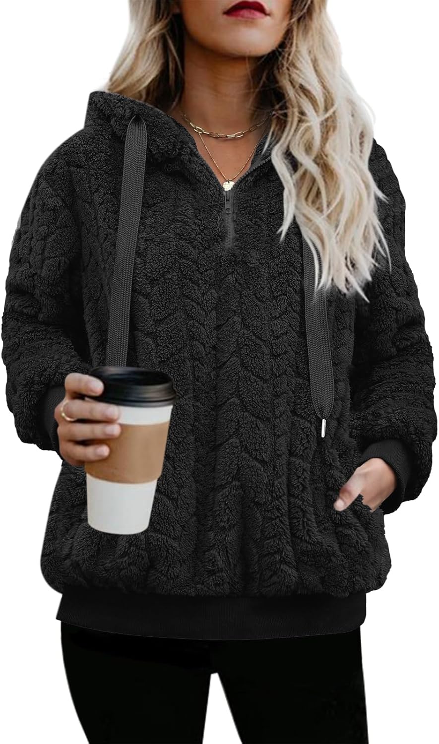 Nirovien Womens Sherpa Pullover Hoodie for Cozy Warmth