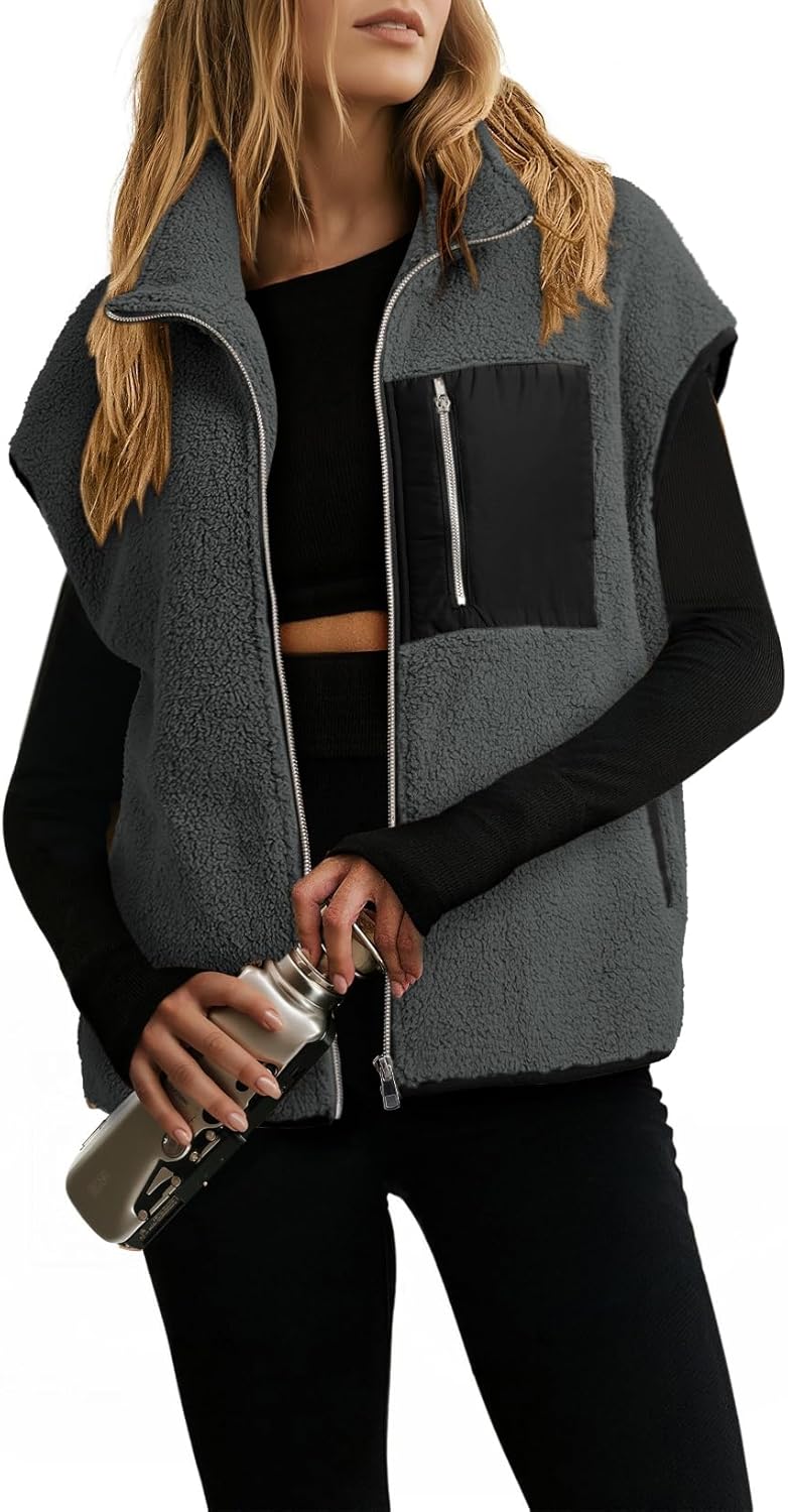 Dokotoo Womens Fleece Jacket Vest for Cozy Fall & Winter Wear