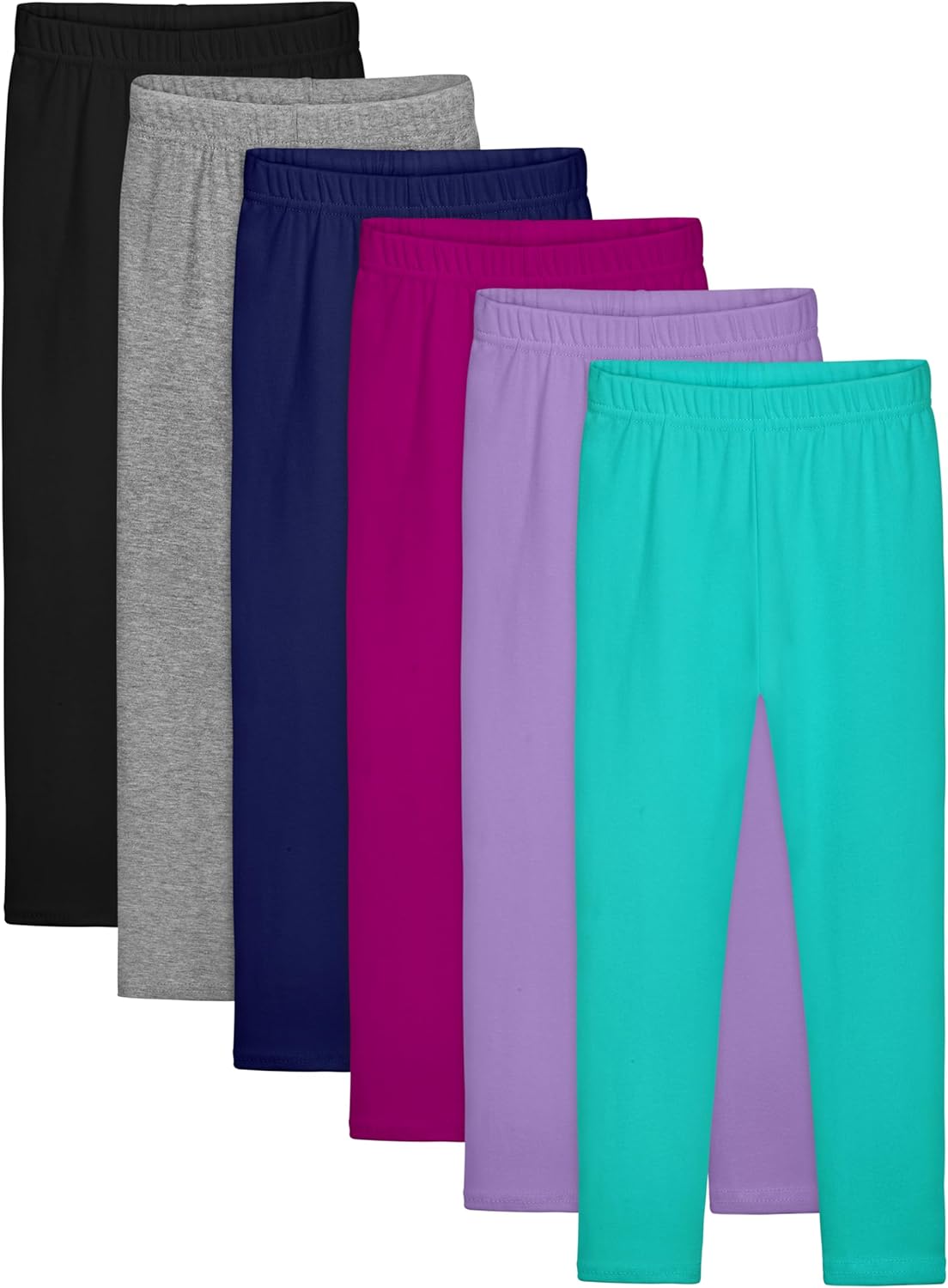 Resinta Girls Cotton Leggings 6 Pack for Kids Comfortable Wear