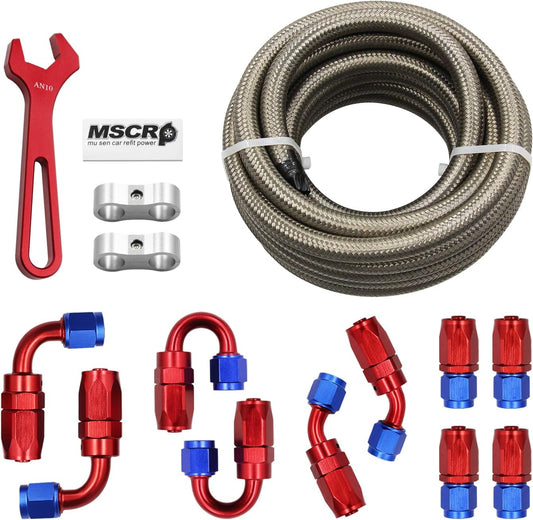 10AN 20FT Fuel Line Hose Kit with Fittings for Performance