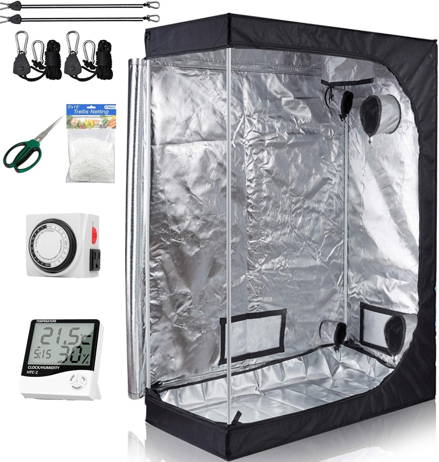 Complete Grow Tent Kit with Timer & Tools