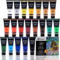 Artecho Professional Acrylic Paint Set, 20 Colors - Glossy, High