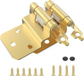 3/8 in Inset Cabinet Hinges 50 Pack - Self Closing Brass Gold