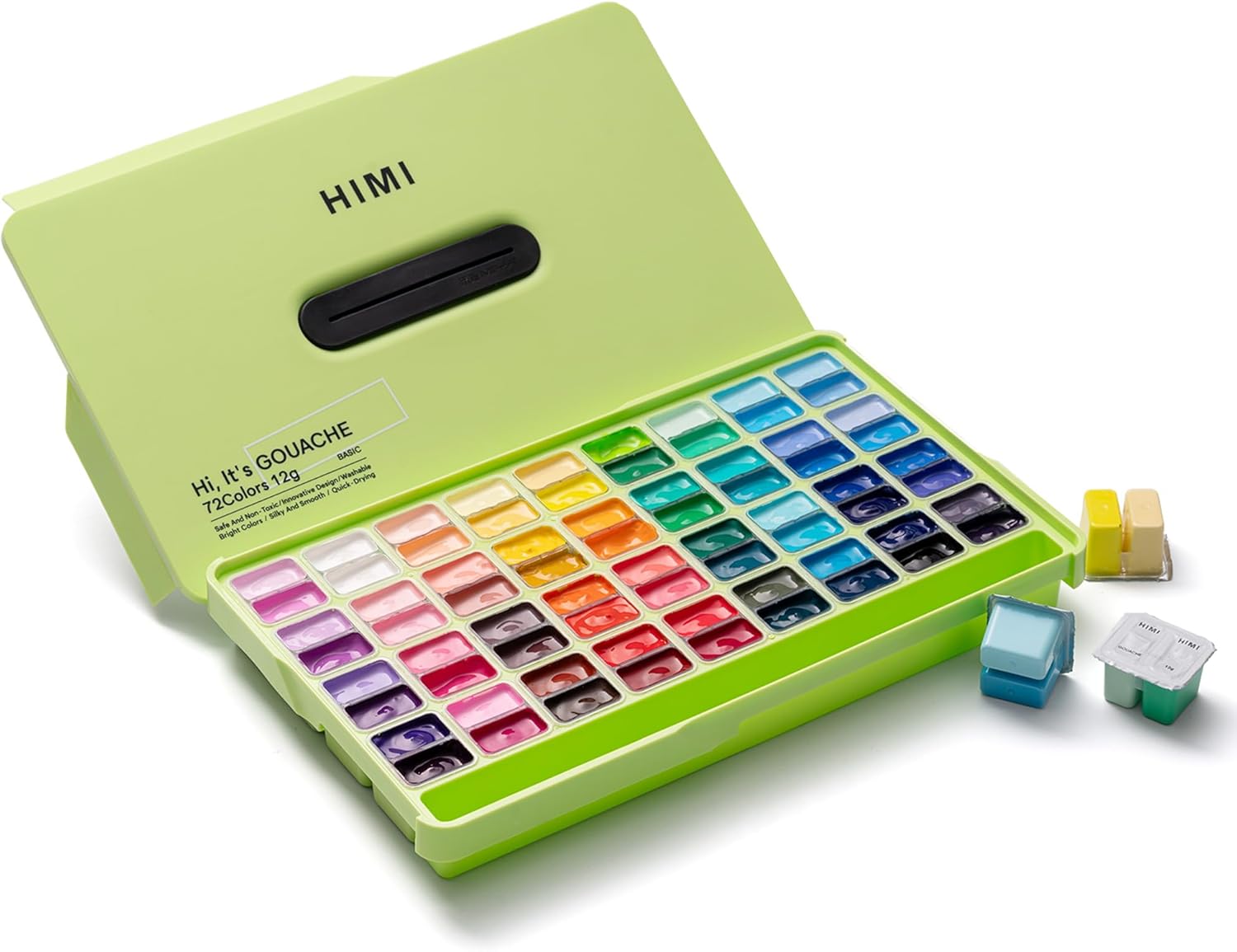 HIMI Twin Cup Jelly Gouache Paint Set with 72 Vibrant Colors