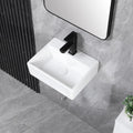 Small Vessel Sink 15x12 Wall Mount Rectangular Porcelain - Space