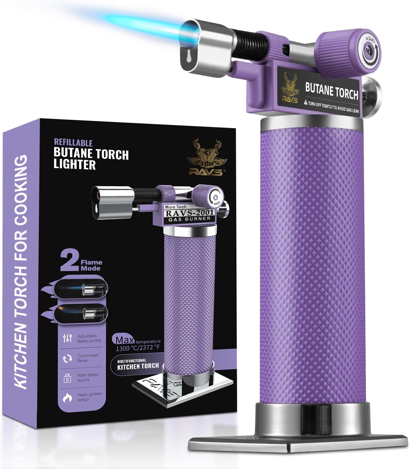 RAVS Butane Torch with Dual Flame Modes for Versatile Use