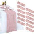 Dusty Pink Cheesecloth Table Runner 10FT 35 x 120 in - Boho Wedding