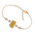 Raw imperial topaz Chain Bracelet - Genuine birthstone gift