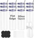 FASTSUB Sublimation Tumblers 20 oz Blank Bulk Cups Straight Skinny