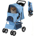 4 Wheels Dog Stroller Folding Pet Strolling Cart for Small Medium Cats