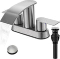 Waterfall Bathroom Sink Faucet with Pop Up Drain for Modern Homes
