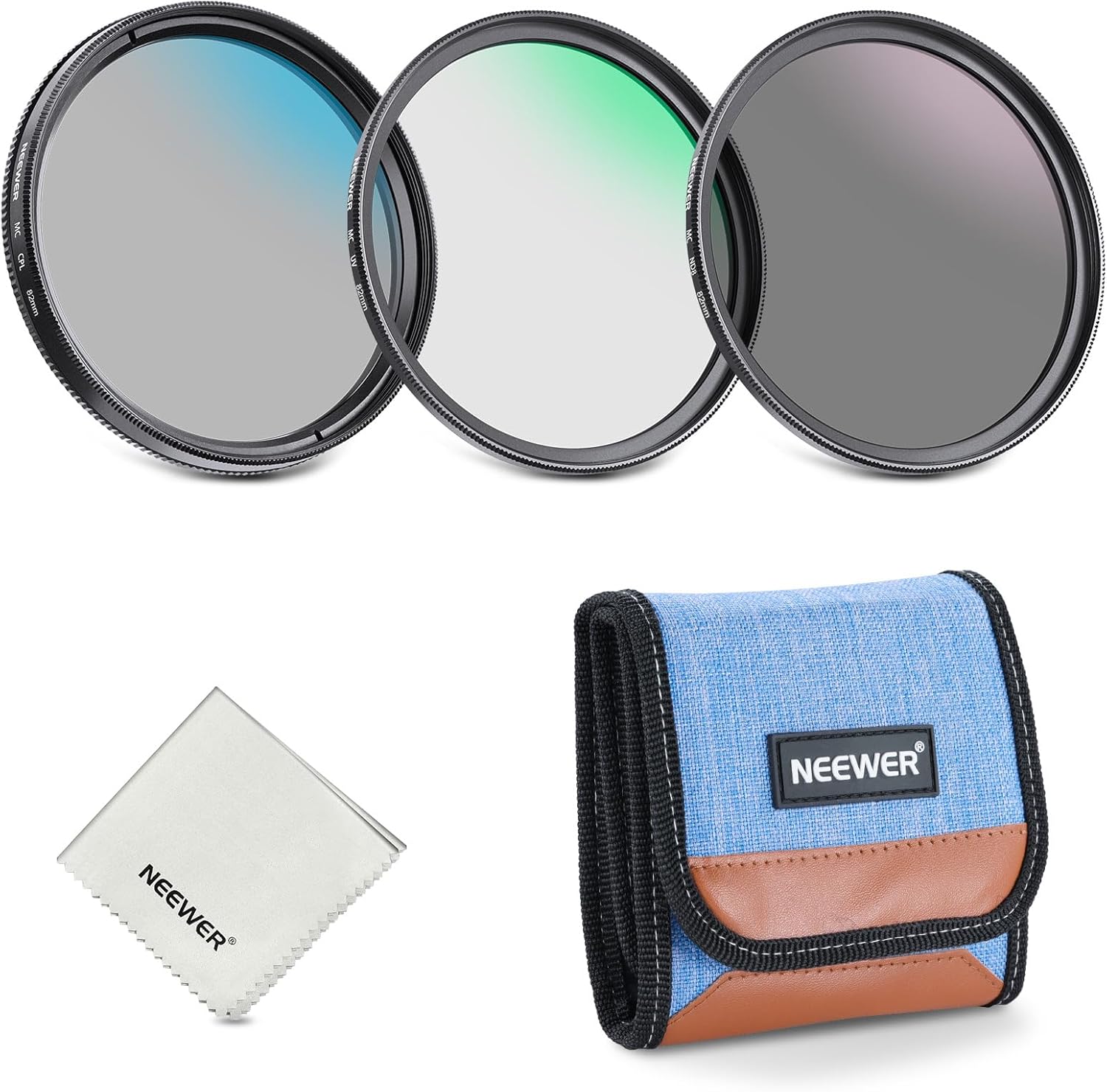 NEEWER 82mm UV CPL ND Lens Filter Kit for Photographers